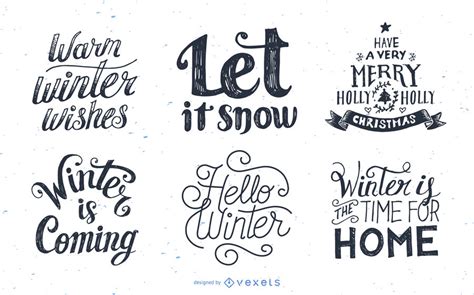 Conjunto de diseños de letras de invierno   Descargar vector