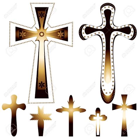 Conjunto De Siete Cruces Cristianas   Ilustración ...