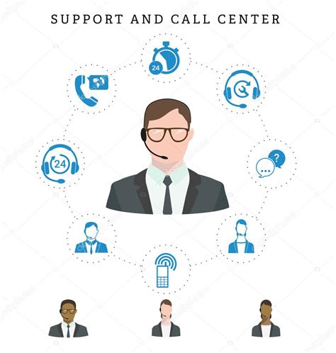 Conjunto do call center e suporte serviço ícones: linha ...