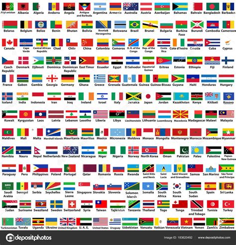 Conjunto Todos Países Mundo Estados Soberanos Vetor ...