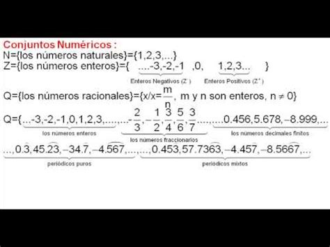 Conjuntos numéricos Naturales, Enteros,Racionales ...