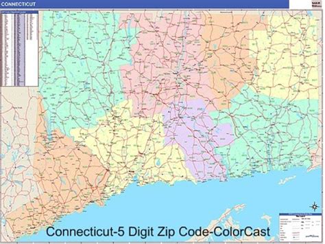 Connecticut Zip Code Map from OnlyGlobes.com