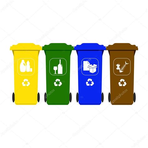 Contenedores de basura para el reciclaje — Vector de stock ...