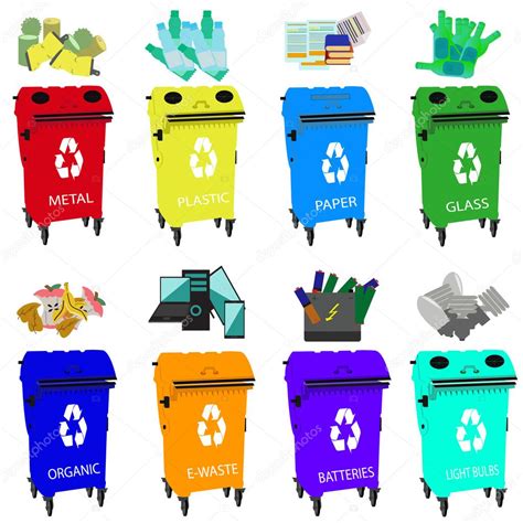 Contenedores para el reciclaje, residuos tipos de ...