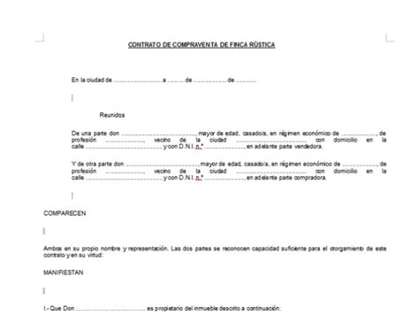 Contrato de arras para fincas rústicas  PDF  | Pasos Para ...