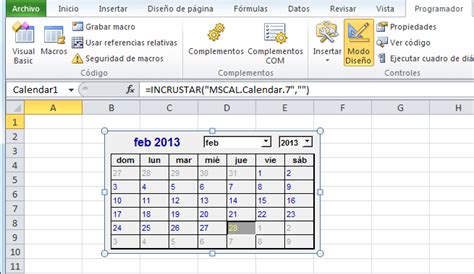 Control Calendario en Excel 2010   Excel Total