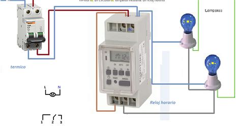 control de circuito de lamparas mediante reloj horario ...