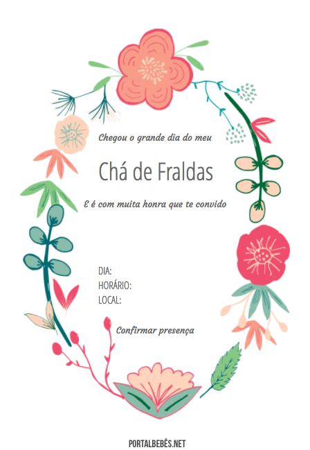 Convites para Chá de Fraldas: 107 Modelos para Imprimir ...