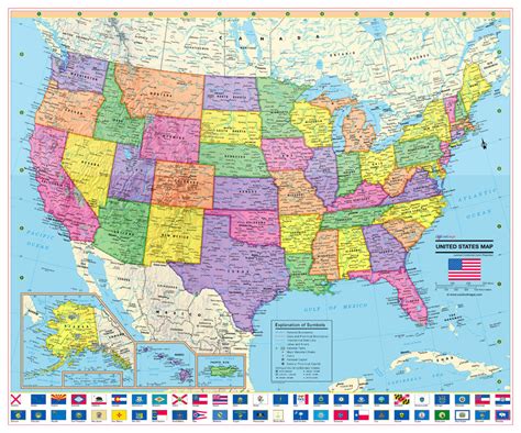 Cool Owl Maps United States Wall Map Poster 24 x20 US ...