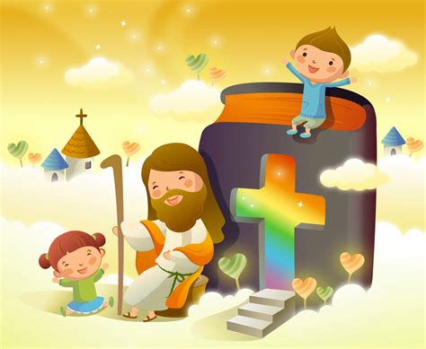 Corazones de Maria: Ilustraciones de Jesús con niños.