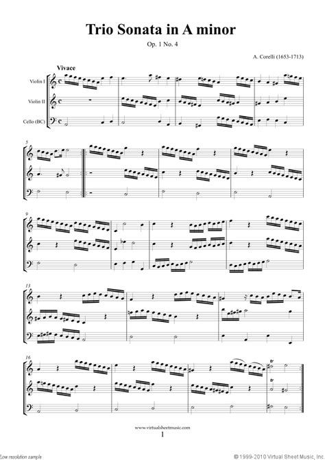 Corelli   Trio Sonata in A minor Op.1 No.4 sheet music for ...