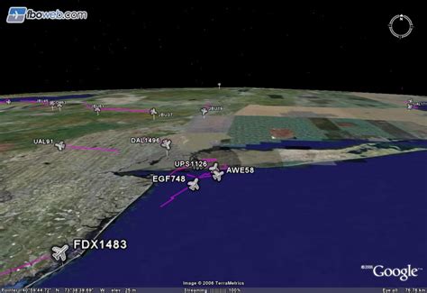 Coridio: Vuelos en tiempo real sobre Google Earth