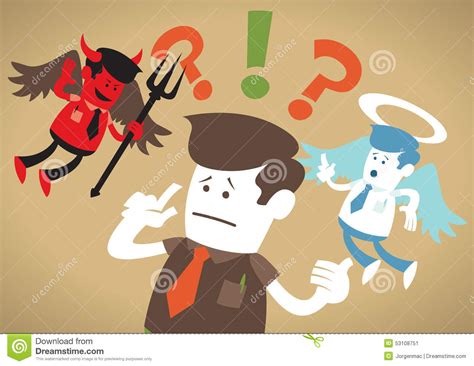 Corporate Guy Has A Moral Dilemma. Stock Vector ...