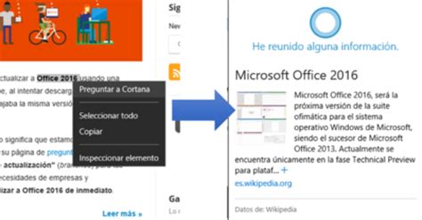 Cortana también está disponible en Microsoft Edge, te ...