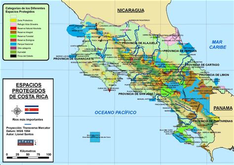 Costa Rica   Mapa Geográfico