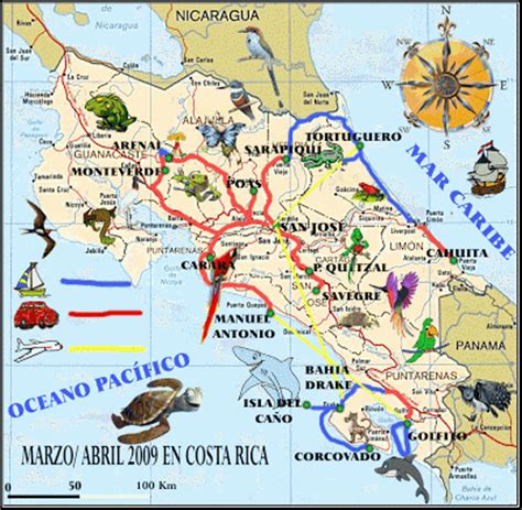 Costa Rica Mapa Turístico