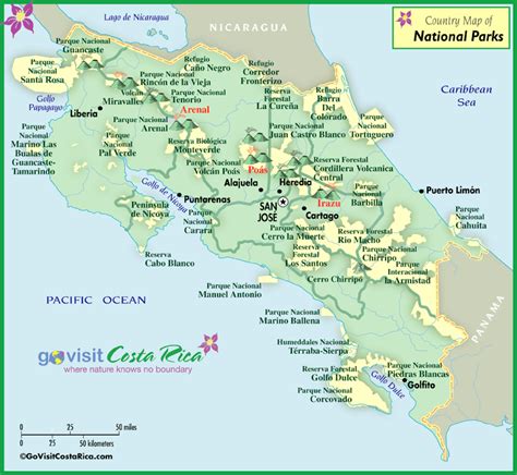 Costa Rica National Park Map, Costa Rica   Go Visit Costa Rica