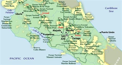 Costa Rica para viajeros, mapas, albergues, visados