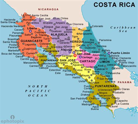 Costa Rica Political Map | Political Map of Costa Rica ...