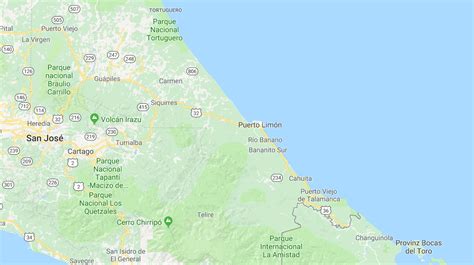 Costa Ricas Karibikküste | © Google Maps