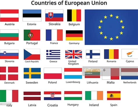Countries Of European Union Flags Vector Art | Getty Images