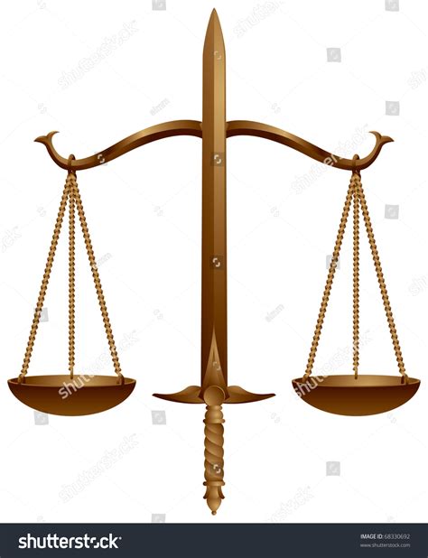 Court And Justice Emblem, Scale And Sword, Symbol Of The ...