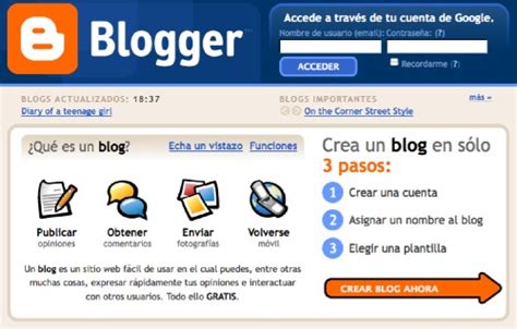 Crea tu blog gratis: Blogger.com   Nobbot