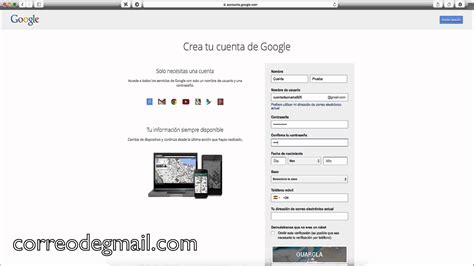 Crear Cuenta Gmail   Crear cuenta Correo Electrónico ...