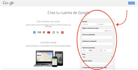 Crear una cuenta Google • Gmail Correo Electrónico