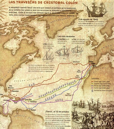Cristóbal Colón América España historia viajes – Geografía ...