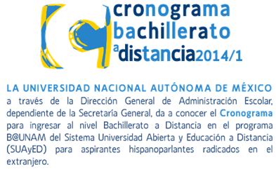 Cronograma Bachillerato a Distancia 2014   UNAM