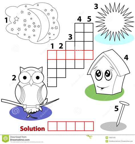 Crossword Words Game For Children Stock Vector   Image ...