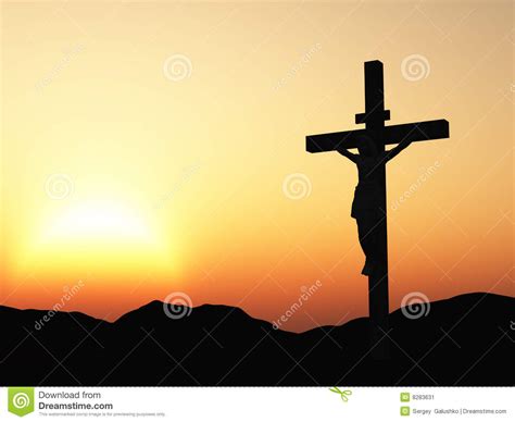 Crucifixion And Sunset Stock Image   Image: 8283631