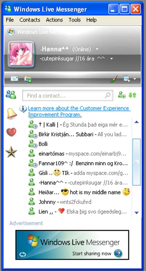 Crunchyroll   Hotmail MSN   Group Info