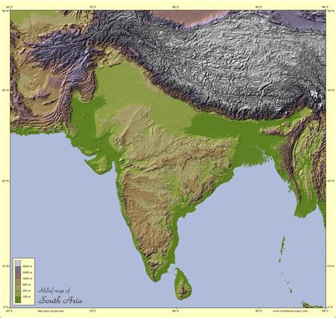CSIC on Twitter:  Mapa de relieve de la India y ...