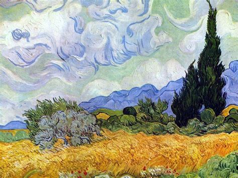 Cuadro Campo de trigo con cipreses, pintura de Van Gogh.