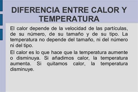 Cuadros comparativos entre calor y temperatura | Cuadro ...