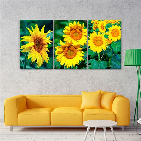 Cuadros Decorativos Flores Girasoles 3 Pz 40x60   $ 899.00 ...