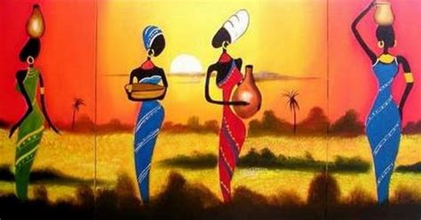 Cuadros Modernos Pinturas y Dibujos : Negras Africanas al Óleo