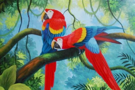Cuadros, pinturas, oleos: Paisajes con aves
