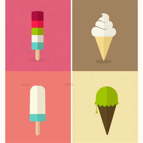 Cuatro helados | Descargar Vectores gratis
