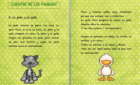 Cuentos fonemas letra a La pata y la gata  Orientacion Andujar