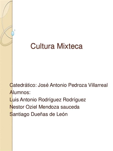 Cultura mixteca