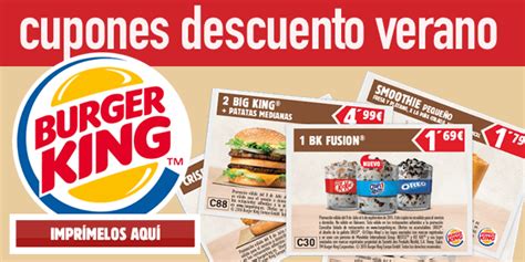 Cupones descuento Burger King para este verano