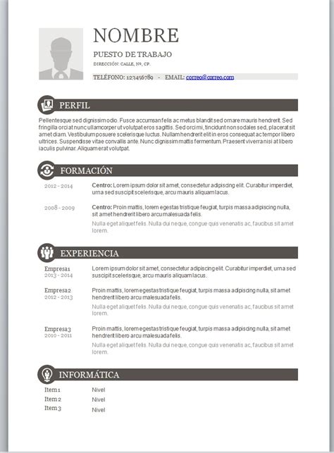 Curriculum vitae básico | CV sencillo | Modelo Curriculum