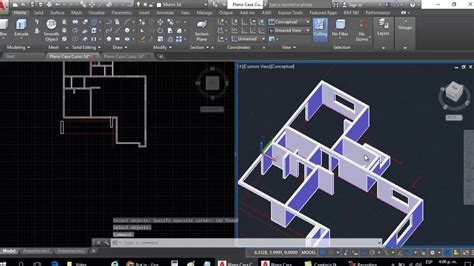 Curso AutoCAD 3D: Dibujar Plano de Casa en 3D   Parte 4 ...