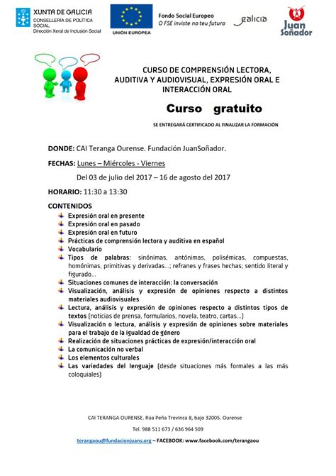 Curso de español en Ourense | Fundación JuanSoñador