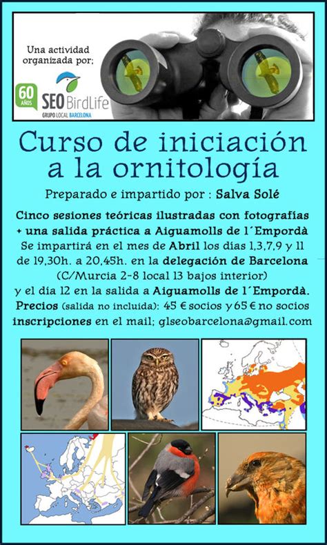 Curso de iniciación a la ornitología abril 2014 Barcelona