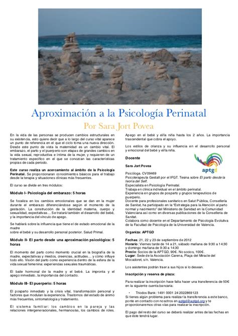 Curso de Psicología Perinatal para Psicologos/as.
