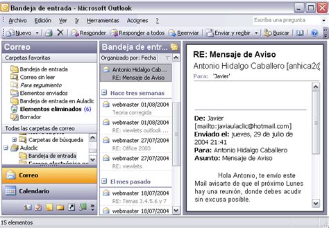 Curso gratis de Microsoft Outlook 2003. Tema 05 Recibir y ...